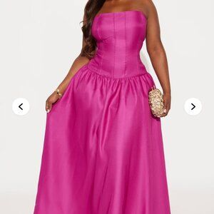 Satin Gown - Raspberry Colored